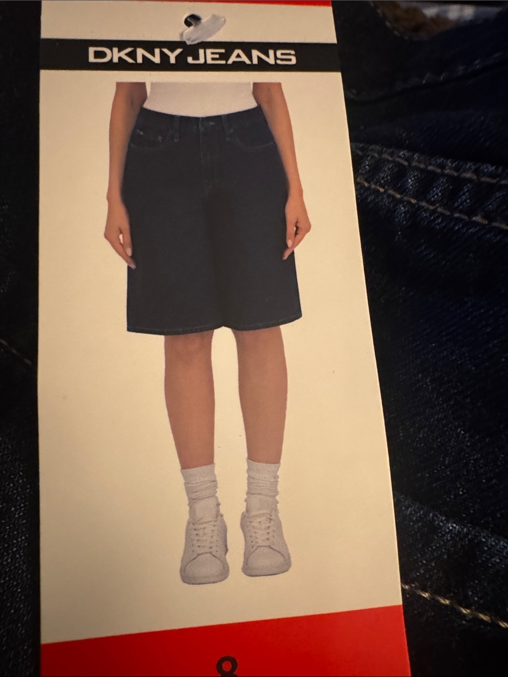 DKNY Dark Navy Denim Bermuda Shorts
